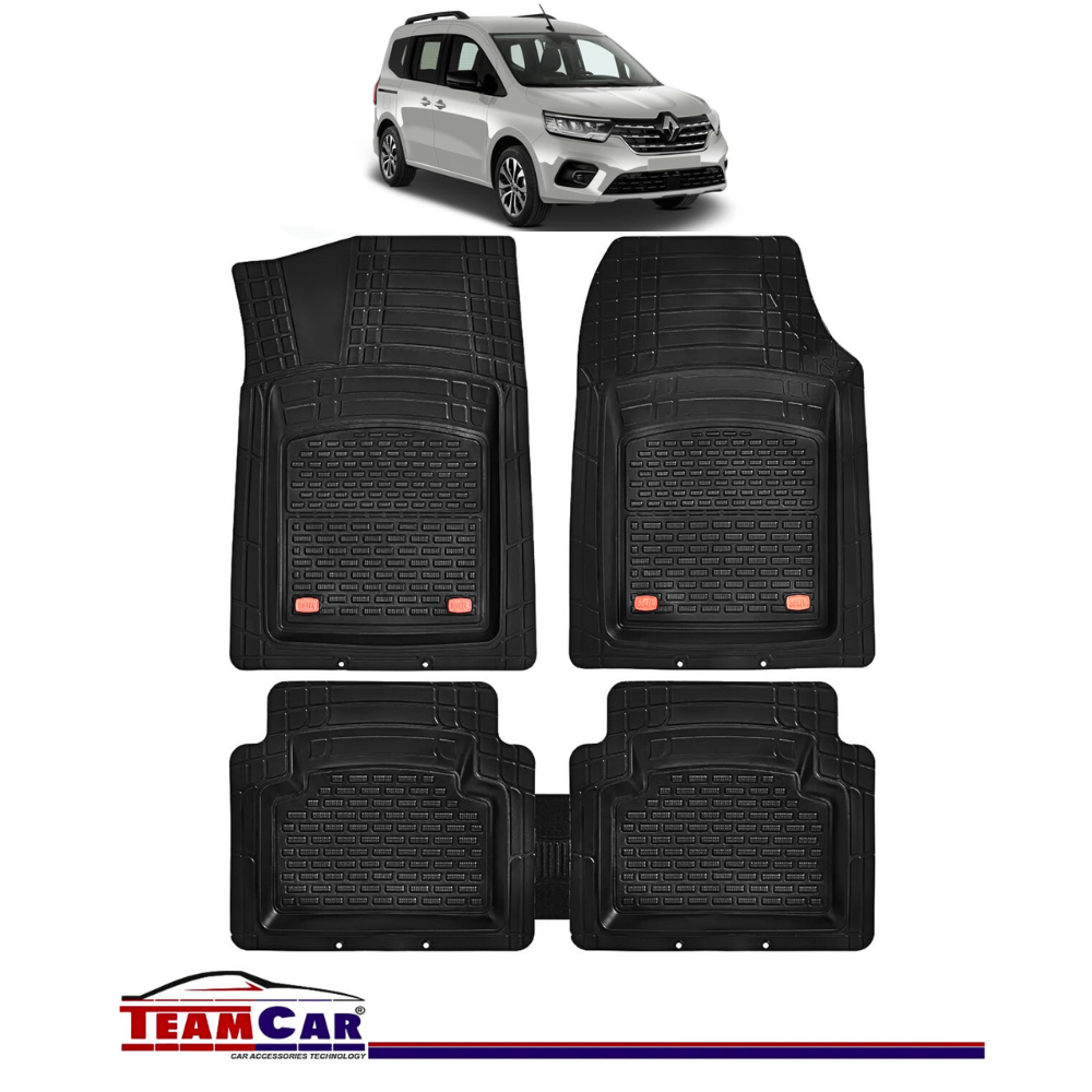 Covorase Auto TeamCar® Tip Tavita Compatibile Renault Kangoo III (2021-2024) Negru Material Rezistent