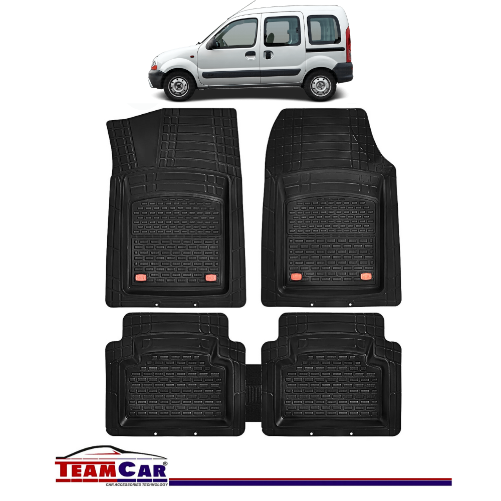 Covorase Auto TeamCar® Tip Tavita Compatibile Renault Kangoo I (1997-2007) Negru Material Rezistent