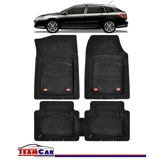 Covorase Auto TeamCar® Tip Tavita Compatibile Renault Laguna III (2007-2015) Negru Material Rezistent