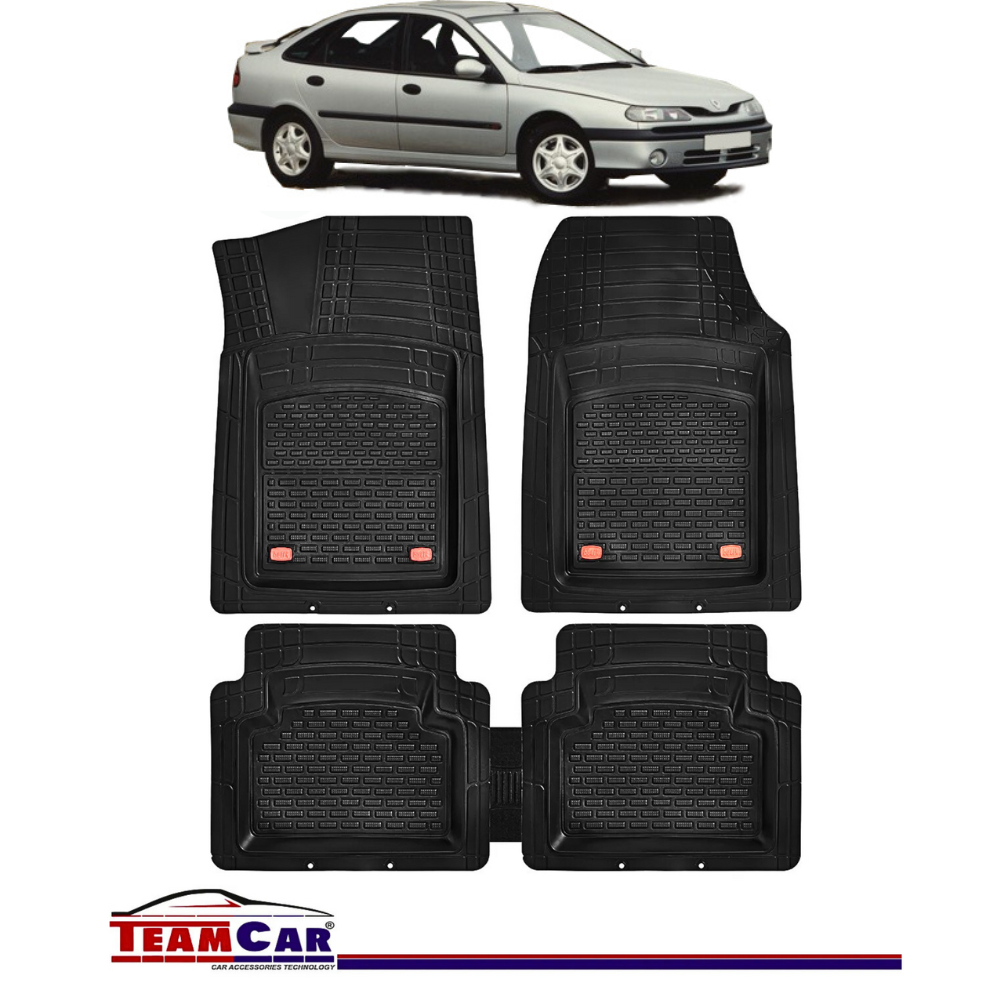 Covorase Auto TeamCar® Tip Tavita Compatibile Renault Laguna I (1994-2001) Negru Material Rezistent