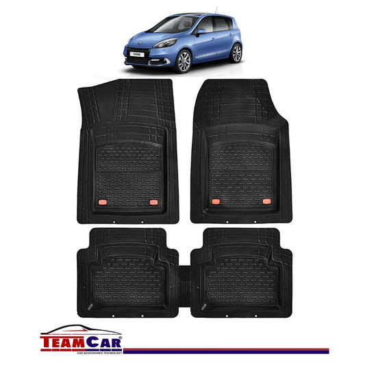 Covorase Auto TeamCar® Tip Tavita Compatibile Renault Scenic III (2009-2016) Negru Material Rezistent