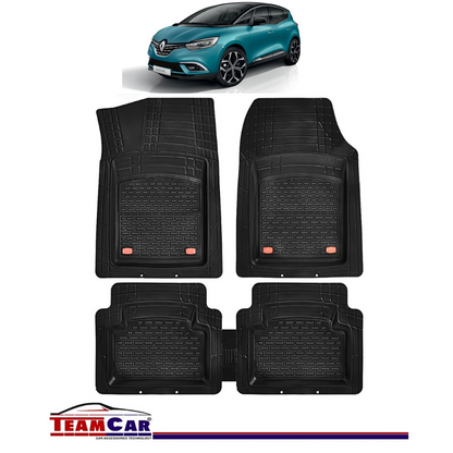 Covorase Auto TeamCar® Tip Tavita Compatibile Renault Scenic IV (2016-2024) Negru Material Rezistent