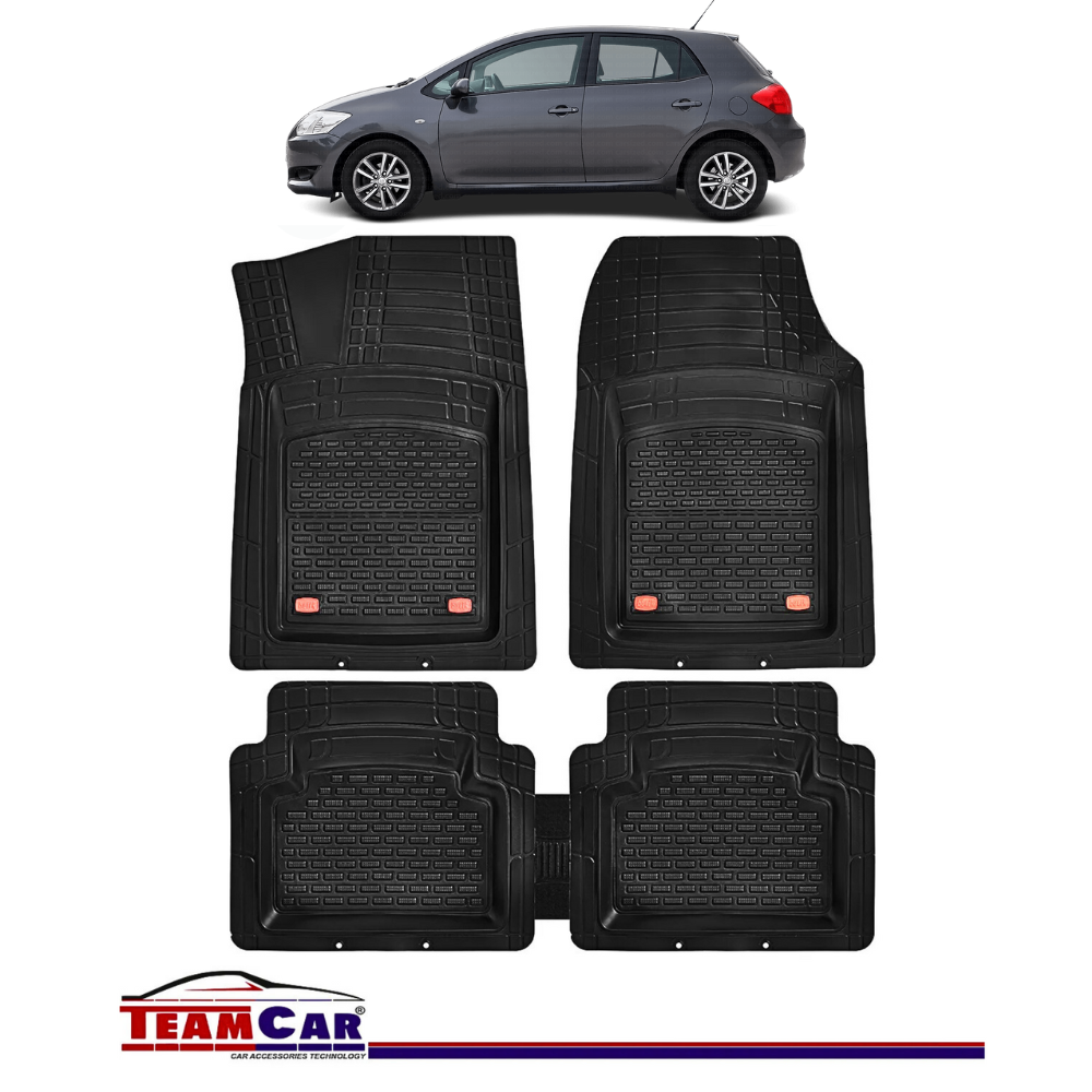 Covorase Auto TeamCar® Tip Tavita Compatibile Toyota Auris I (2006-2012) Negru Material Rezistent