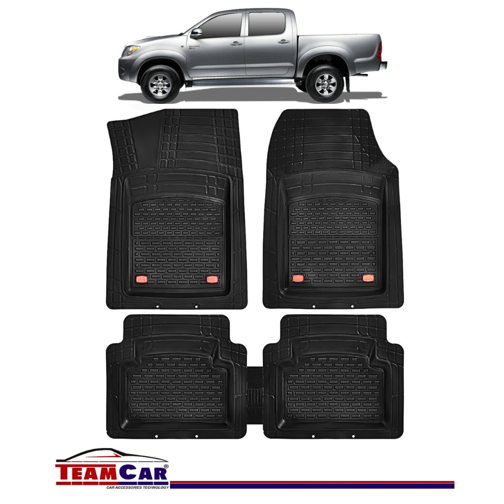 Covorase Auto TeamCar® Tip Tavita Compatibile Toyota Hilux VII (2005-2015) Negru Material Rezistent