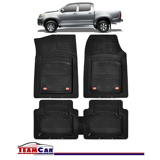 Covorase Auto TeamCar® Tip Tavita Compatibile Toyota Hilux VII (2005-2015) Negru Material Rezistent