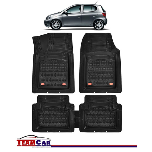 Covorase Auto TeamCar® Tip Tavita Compatibile Toyota Yaris P1 (1999-2005) Negru Material Rezistent