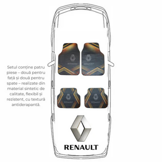 Covorase Universale Renault Clio IV Estate 2012–2019 – Negru/Portocaliu