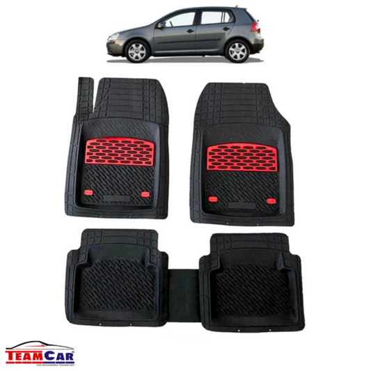 Covorase Auto TeamCar® Tip Tavita Compatibile Volkswagen Golf 5 Hatchback 5 uși (2003–2009) Negru/Rosu