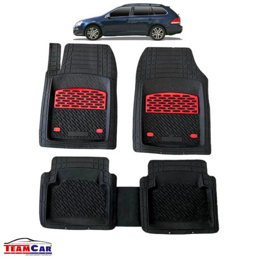 Covorase Auto TeamCar® Tip Tavita Compatibile Volkswagen Golf 5 Variant (2003–2009) Negru/Rosu