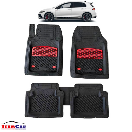 Covorase Auto TeamCar® Volkswagen Golf 8 Hatchback 5 uși (2020–2025) Negru/Rosu