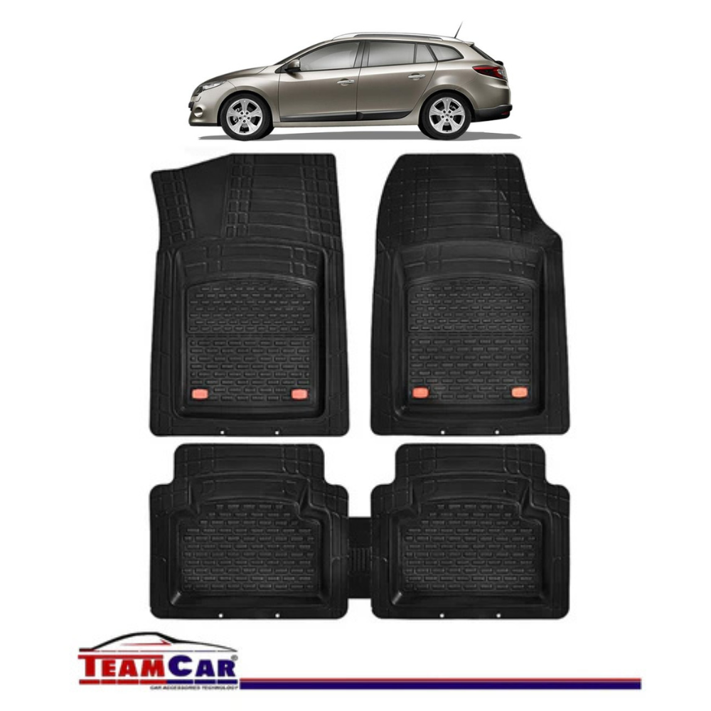 Covorase Auto TeamCar® Tip Tavita Compatibile Renault Megane III Combi (2008-2016) Negru Material Rezistent