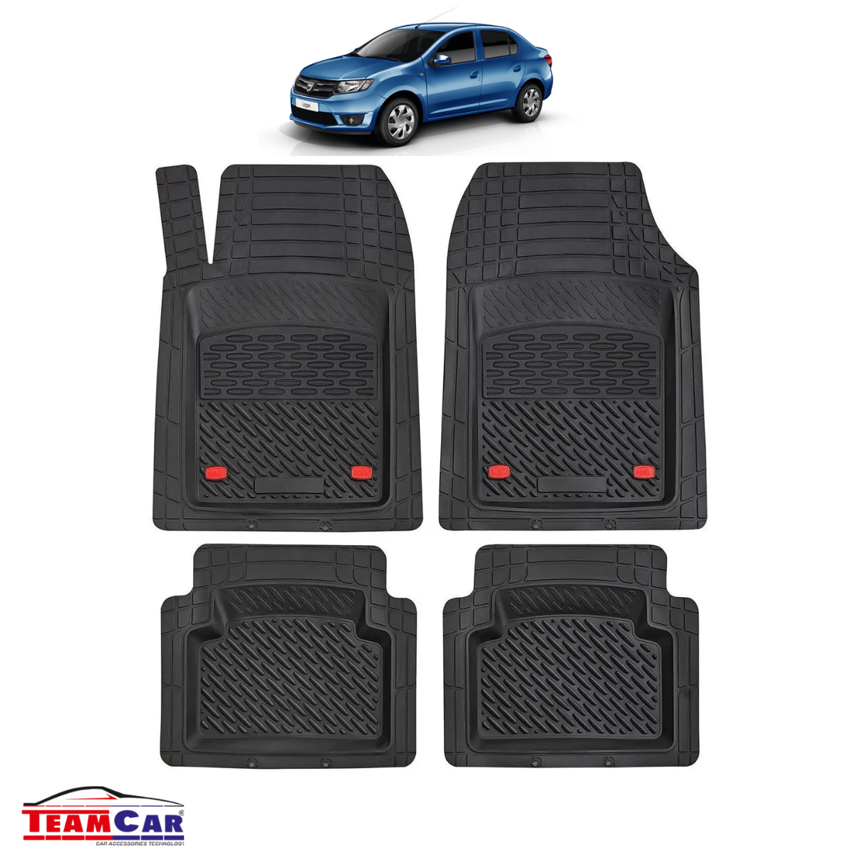Covorașe Auto TeamCar® Tip Tăviță Compatibile Dacia Logan II (2012–2020) - Sedan
