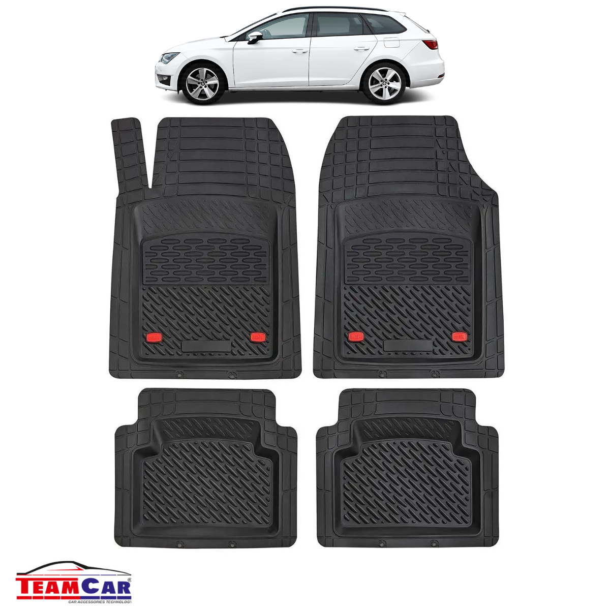 Covorașe Auto TeamCar® Tip Tăviță Compatibile Seat Leon Mk3 (2012–2020) - Combi