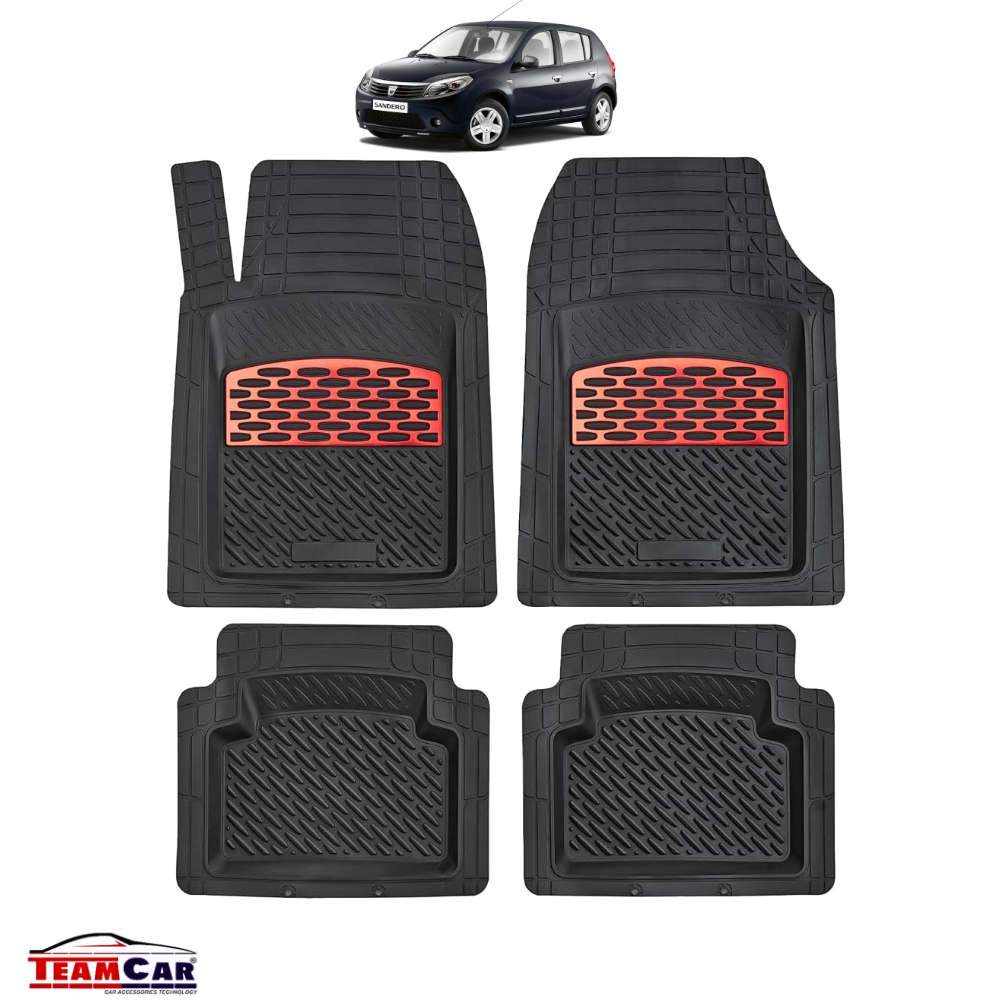 Covorașe Auto TeamCar® Tip Tăviță Compatibile Dacia Sandero I (2008–2012) - Red