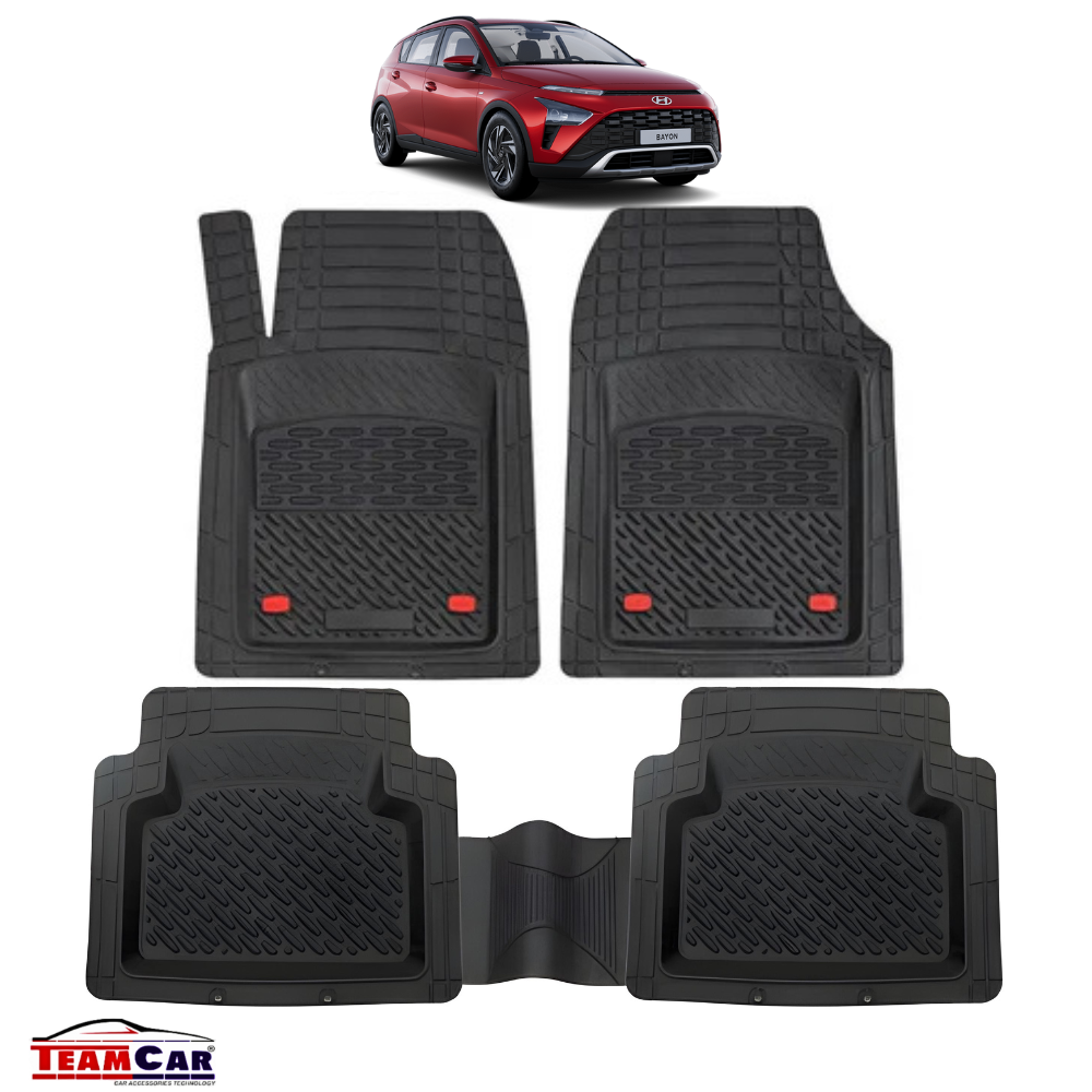 Hyundai Bayon Covorase Auto TeamCar®- Cauciuc Tip Tavita/ Black