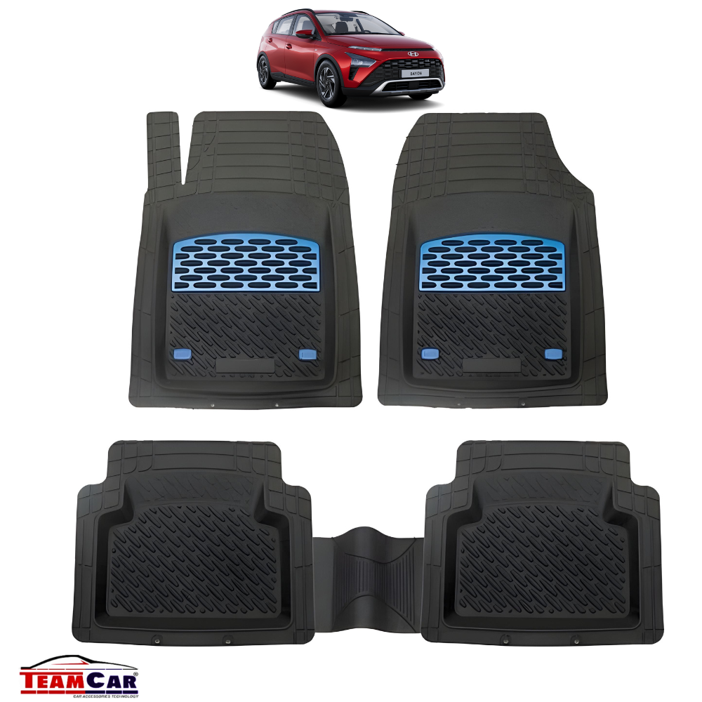 Hyundai Bayon Covorase Auto TeamCar®- Cauciuc Tip Tavita/ Blue