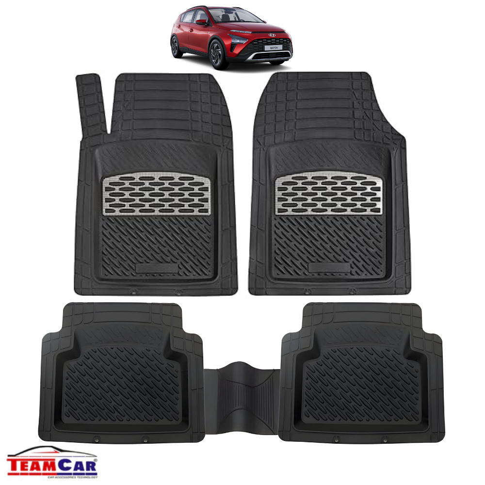 Hyundai Bayon Covorase Auto TeamCar®- Cauciuc Tip Tavita/ Silver