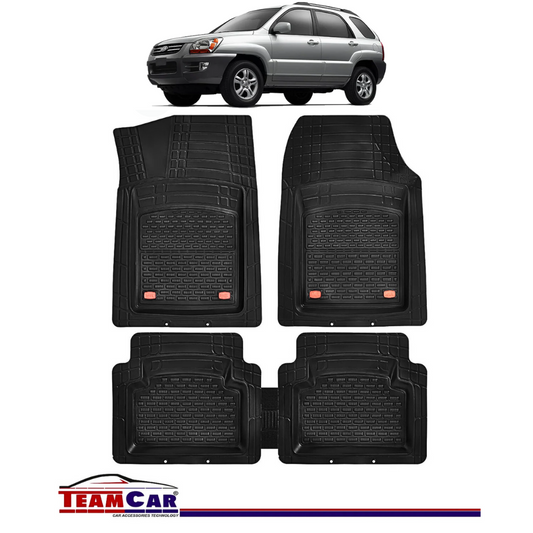 Covorase Auto TeamCar® Kia Sportage JE (2004-2010) - Negru - Cauciuc Rezistent Tip Tavita