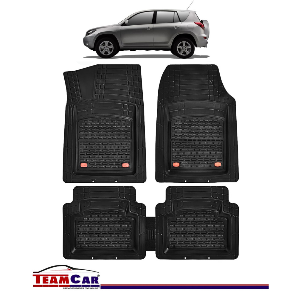 Covorase Auto TeamCar® Tip Tavita Compatibile Toyota RAV4 III (2006-2012) Negru Material Rezistent