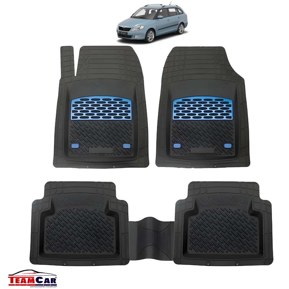 Covorase Skoda Fabia II TeamCar® Tip Tavita Compatibile (2007–2014) Blue