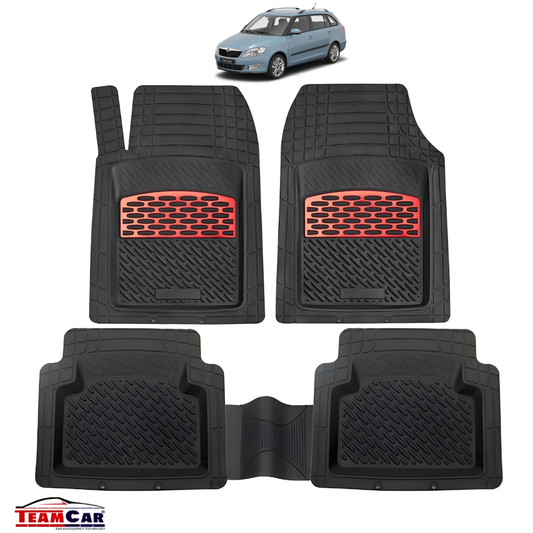 Covorase Skoda Fabia II TeamCar® Tip Tavita Compatibile (2007–2014) Red