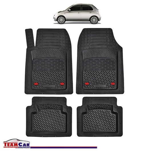 Covorase Auto TeamCar® Tip Tavita Compatibile Nissan Micra Generatia K12 (2002–2010) Negru Material Rezistent