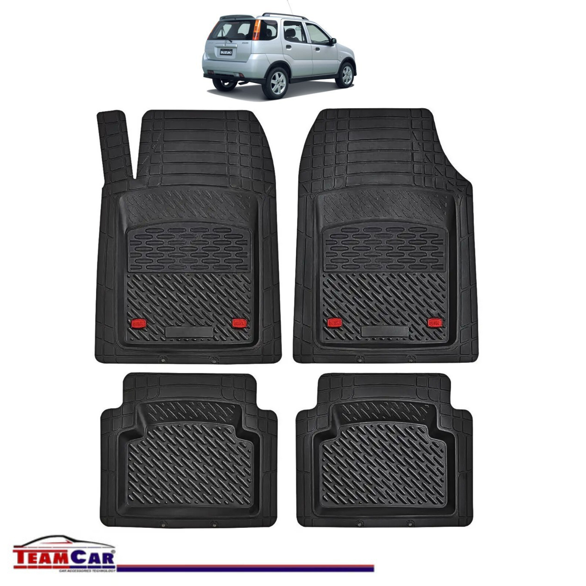 Covorase Auto TeamCar® Tip Tavita Compatibile Suzuki Ignis II (2000–2008) Negru Material Rezistent