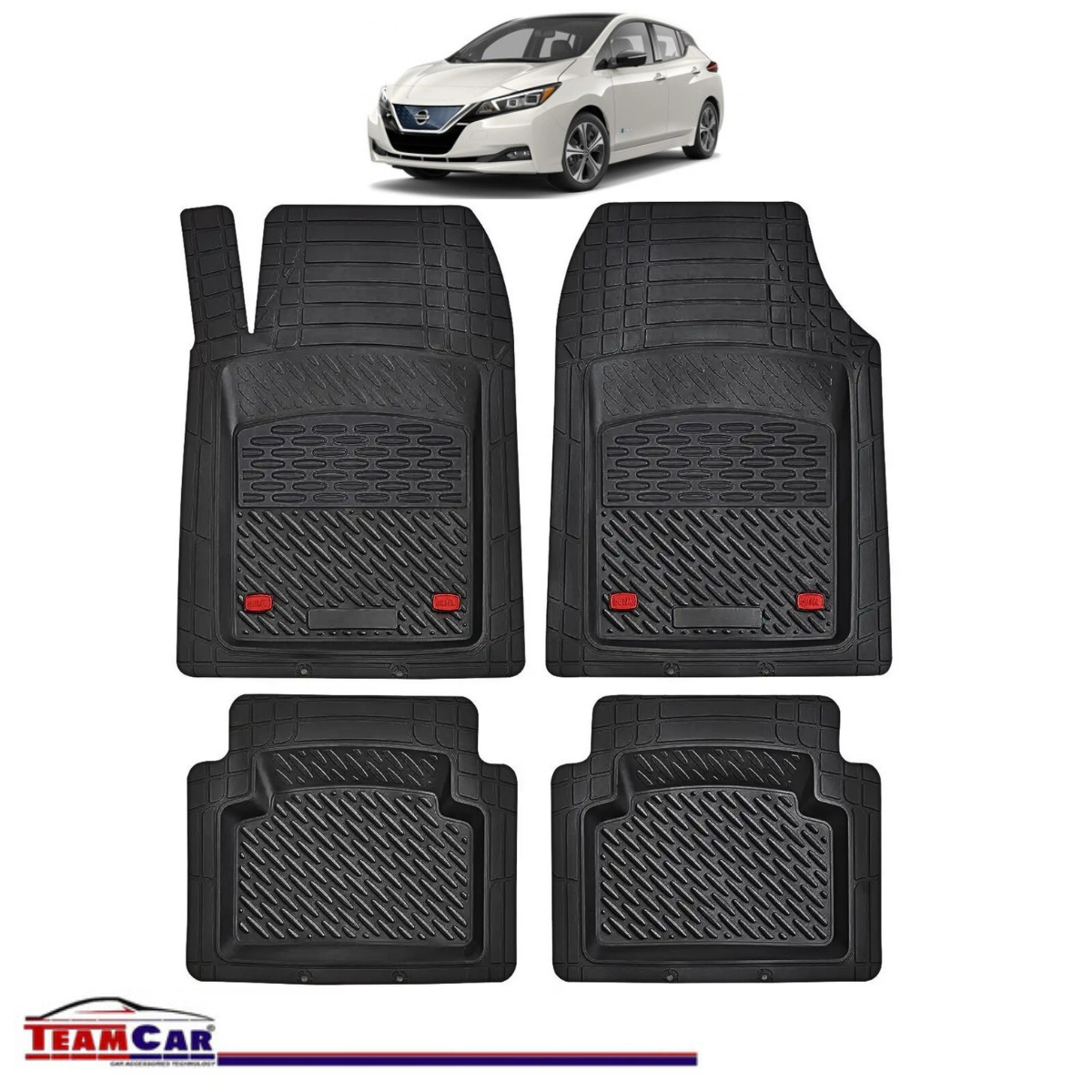 Covorase Auto TeamCar® Tip Tavita Compatibile Nissan Leaf ZE1 (2017–prezent) Negru Material Rezistent