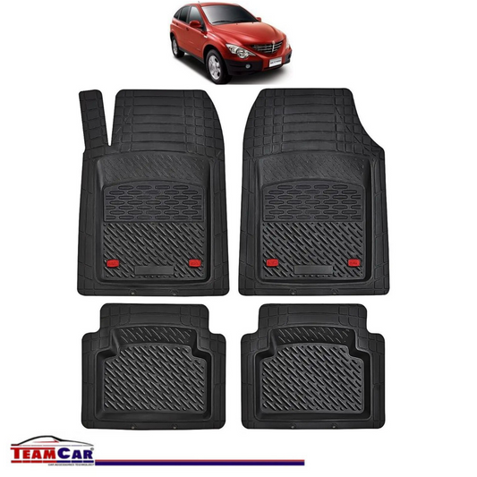 Covorase Auto TeamCar® Tip Tavita Compatibile SsangYong Actyon Generatia I (2005–2011) Negru Material Rezistent