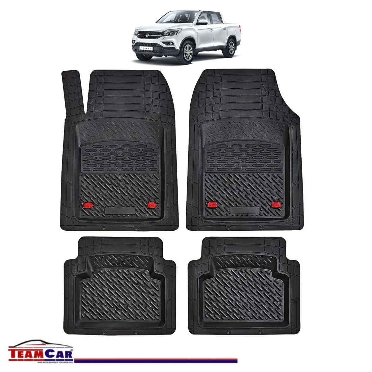 Covorase Auto TeamCar®Tip Tavita Compatibile SsangYong Musso Generatia Q200 (2018–2025) Negru Material Rezistent