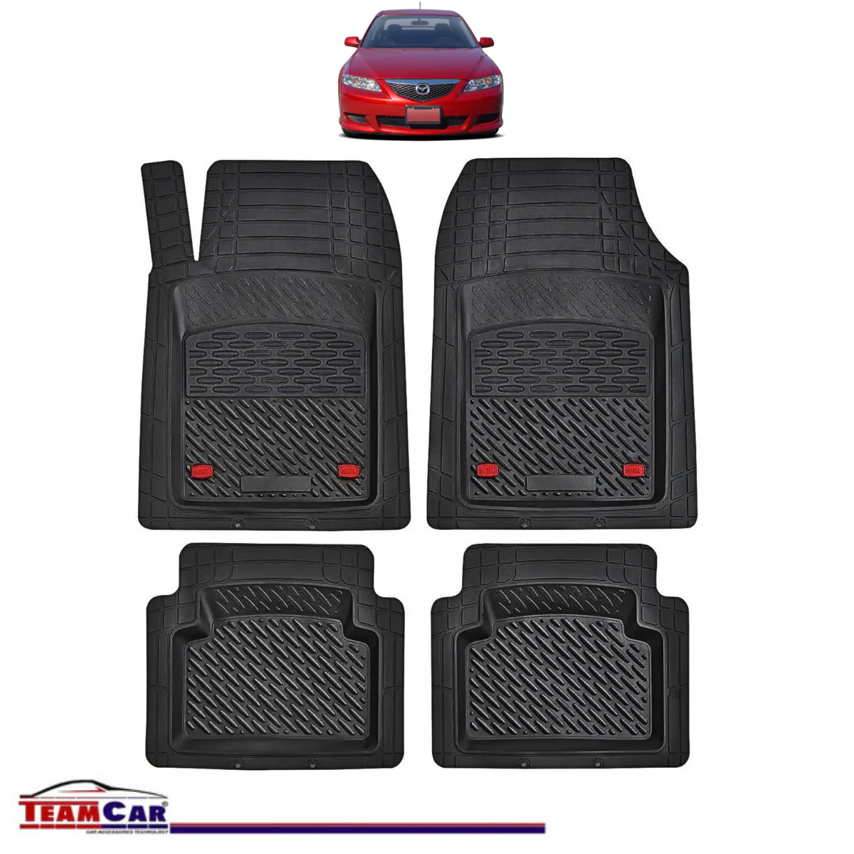 Covorase Auto TeamCar® Tip Tavita Compatibile Mazda 6 Generatia I (2002–2008) Negru Material Rezistent