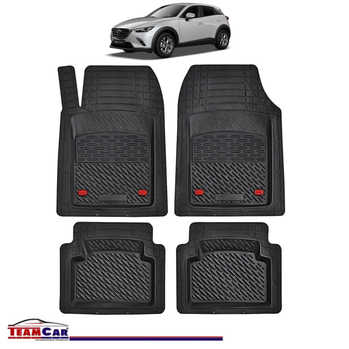 Covorase Auto TeamCar® Tip Tavita Compatibile Mazda CX-3 Generatia I (2015–2021) Negru Material Rezistent