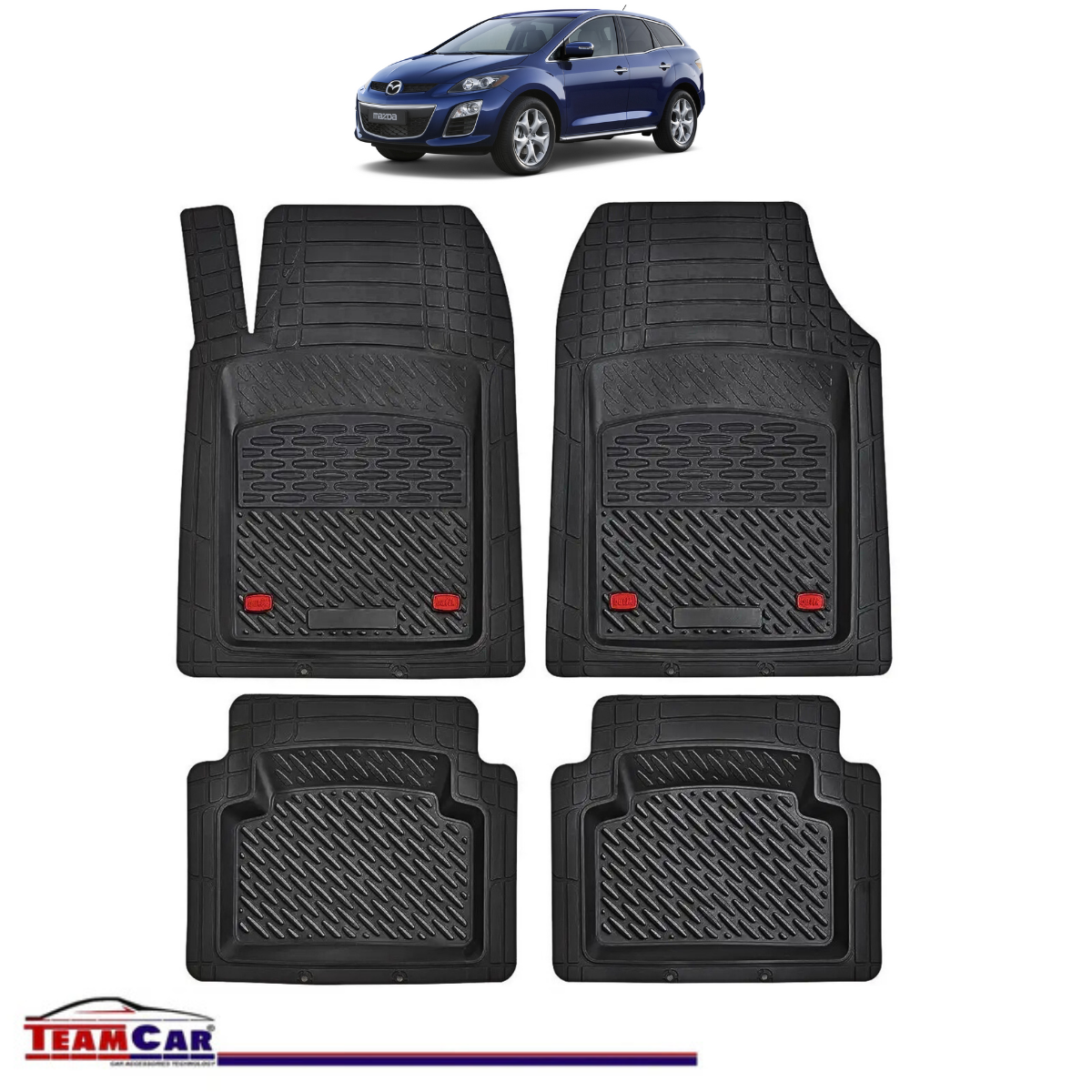 Covorase Auto TeamCar® Tip Tavita Compatibile Mazda CX-7 Generatia I (2006–2012) Negru Material Rezistent