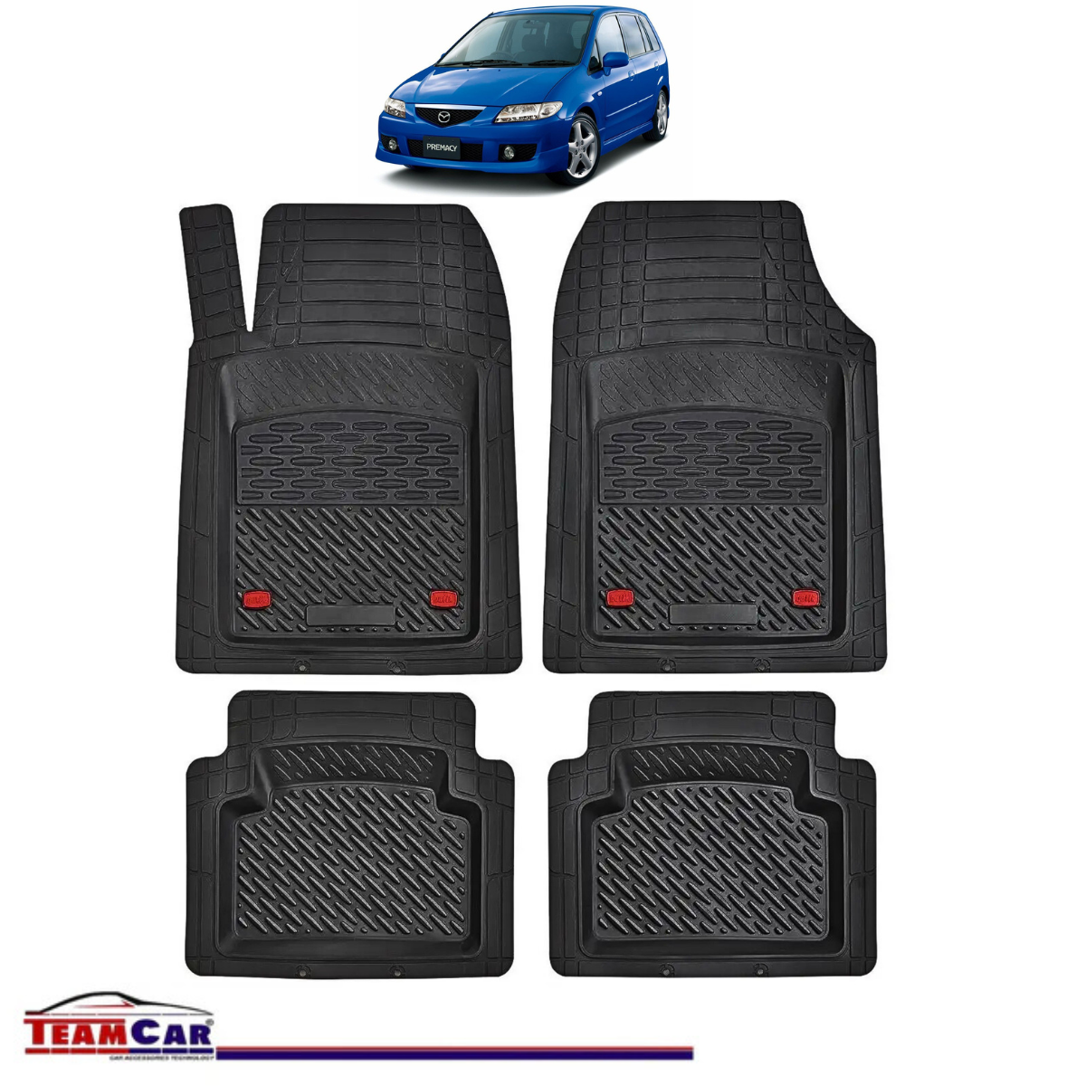 Covorase Auto TeamCar® Tip Tavita Compatibile Mazda Premacy Generatia I (1999–2005) Negru Material Rezistent