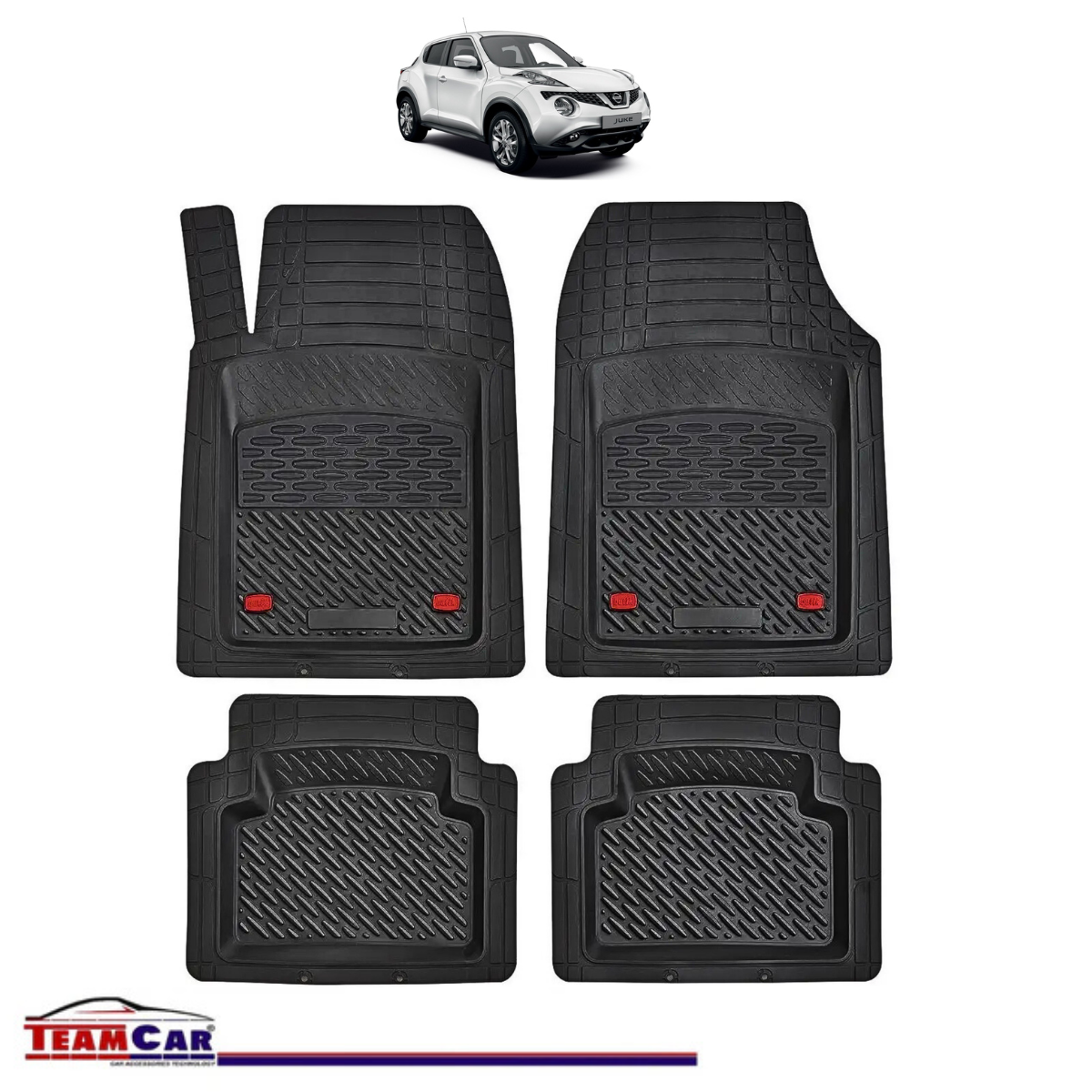 Covorase Auto TeamCar® Tip Tavita Compatibile Nissan Juke F15 (2010–2019) Negru Material Rezistent