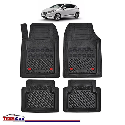 Covorase Auto TeamCar® Tip Tavita Compatibile Nissan Micra K14 (2017–prezent) Negru Material Rezistent