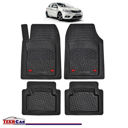 Covorase Auto TeamCar® Tip Tavita Compatibile Nissan Pulsar C13 (2014–2018) Negru Material Rezistent