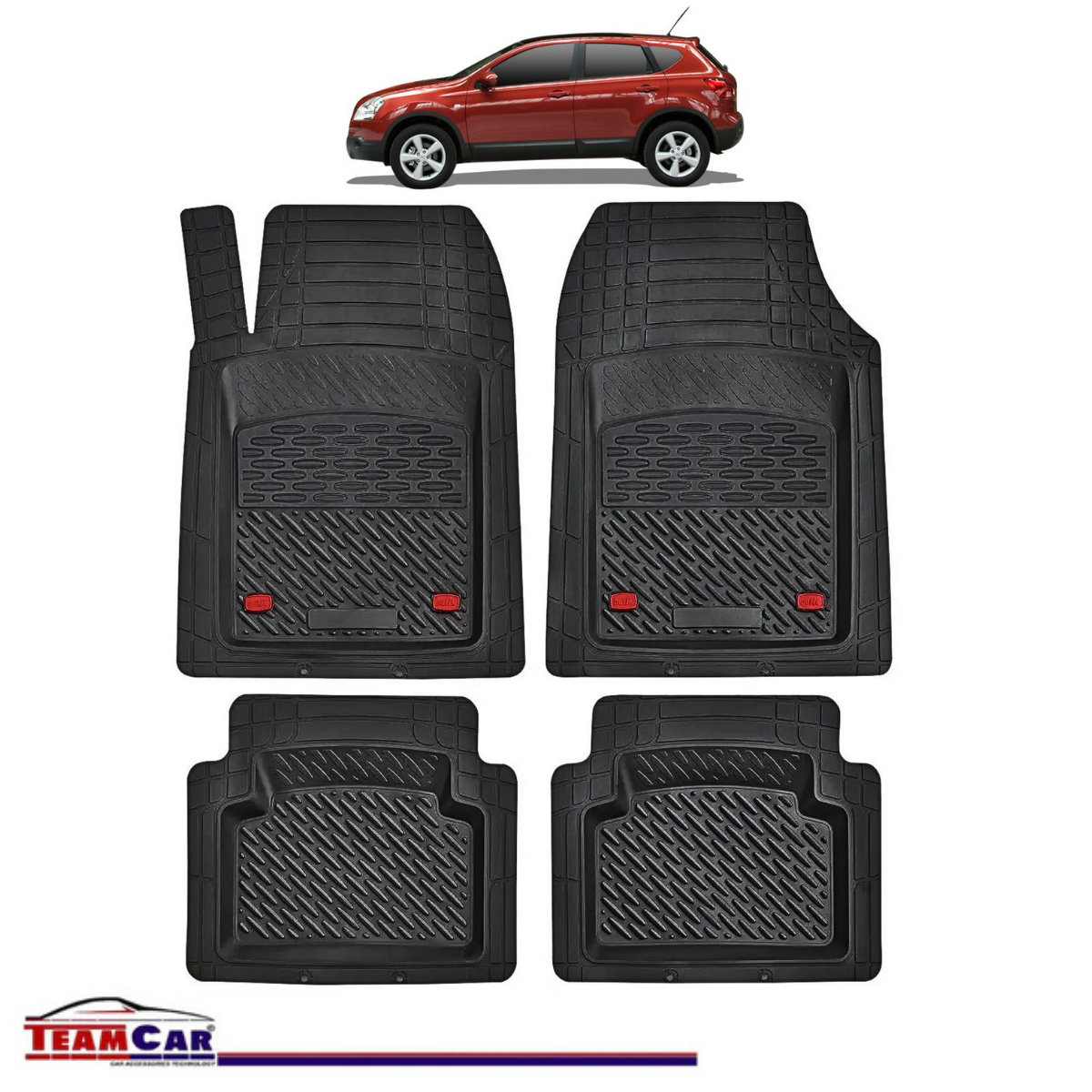 Covorase Auto TeamCar® Tip Tavita Nissan Qashqai J10 (2006–2013) Negru