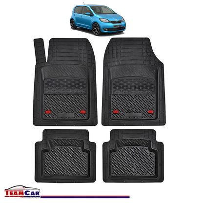 Covorase Auto TeamCar® Tip Tavita Compatibile Skoda Citigo Generatia I (2011–2020) Negru Material Rezistent