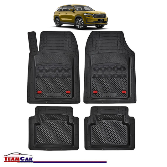 Covorase Auto TeamCar® Tip Tavita Compatibile Skoda Kodiaq Generatia II (2023–prezent) Negru Material Rezistent