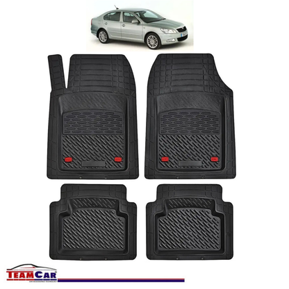 Covorase Auto TeamCar® Tip Tavita Compatibile Skoda Octavia Generatia II (2004–2013) Negru Material Rezistent