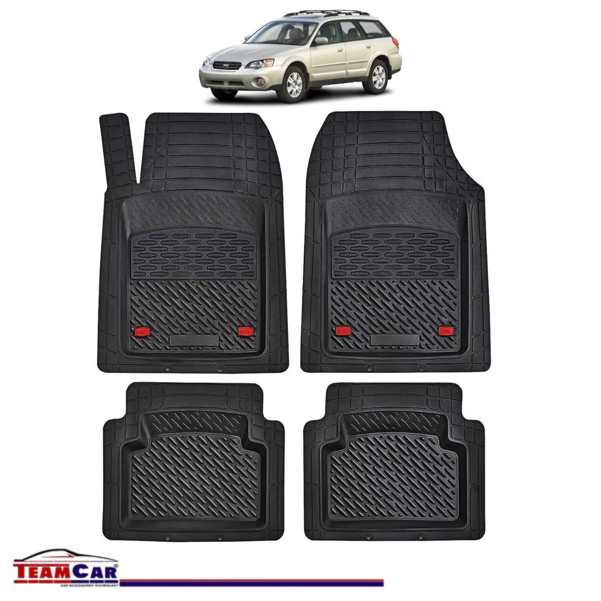 Covorase Auto TeamCar® Tip Tavita Compatibile Subaru Legacy IV (2003–2009) Negru Material Rezistent