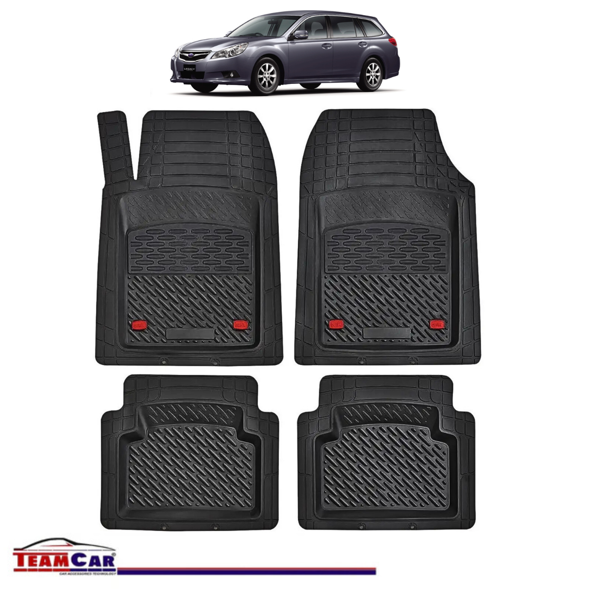 Covorase Auto TeamCar® Tip Tavita Compatibile Subaru Legacy V (2009–2014) Negru Material Rezistent