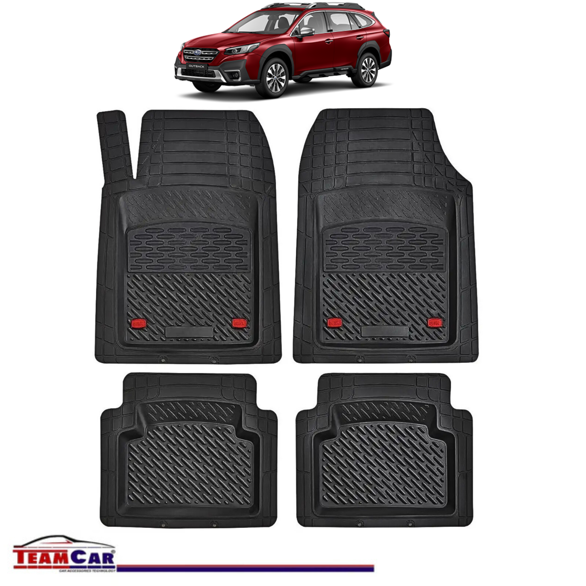 Covorase Auto TeamCar® Tip Tavita Compatibile Subaru Outback VI (2020+) Negru Material Rezistent