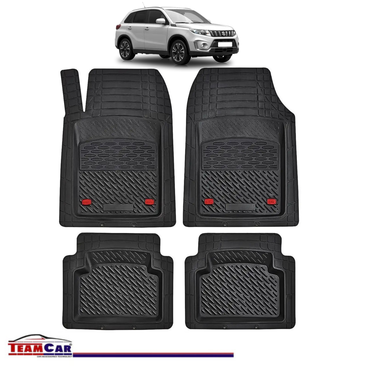 Covorase Auto TeamCar® Tip Tavita Compatibile Suzuki Vitara III (2005–2015) Negru Material Rezistent