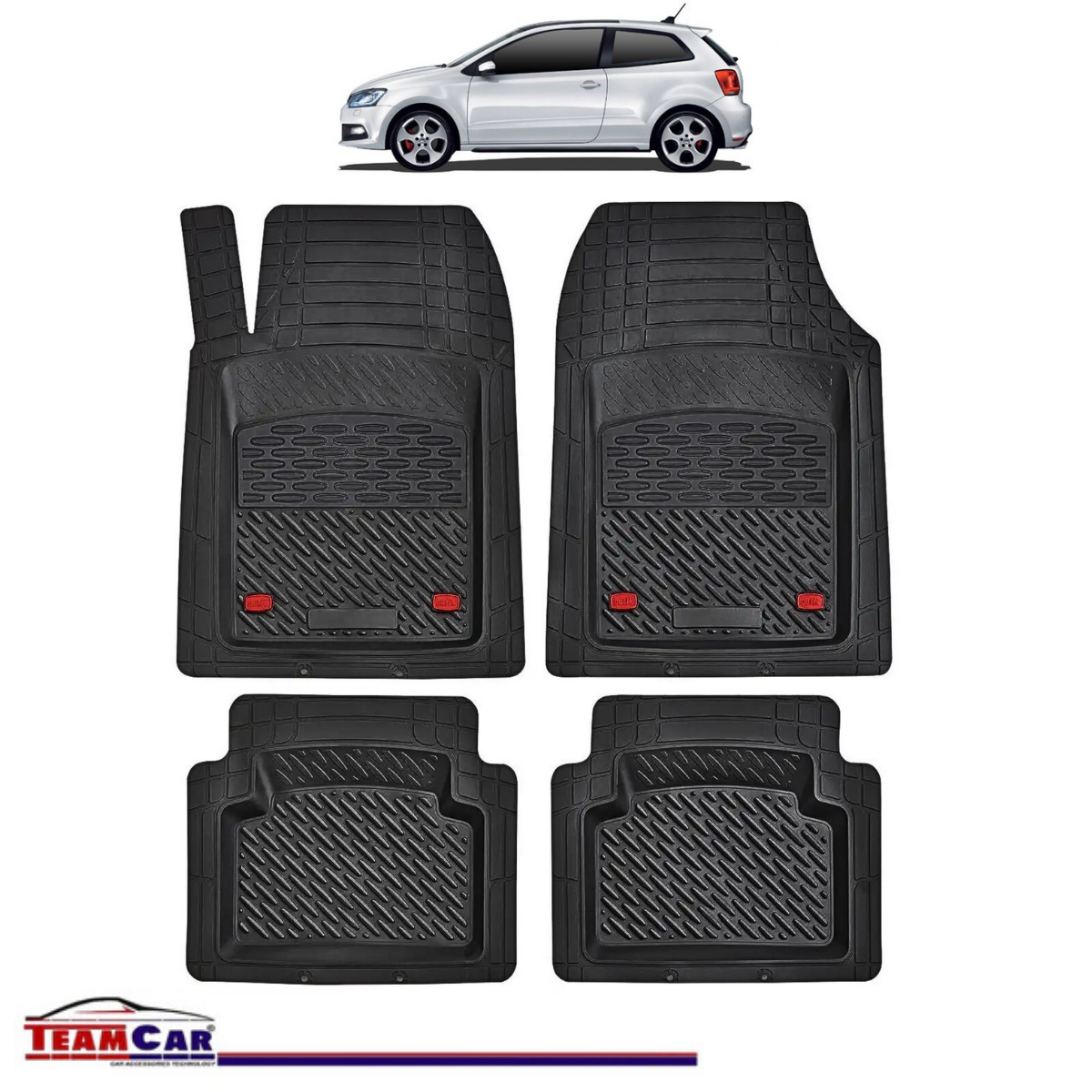Covorase Auto TeamCar® Tip Tavita Compatibile Volkswagen Polo Mk5 (6R/6C) Hatchback 3 uși (2009–2017)