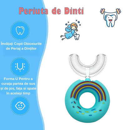 Periuta de Dinti Circulara U-shape, pentru Copii 2-6 ani, Naimeed D1000, Blue