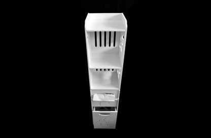 Dulapior cu 3 rafturi si compartiment pentru hartie, Naimeed D149 PVC, culoare Alb, 27 x 120 x 25 cm