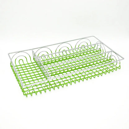 Suport tacamuri, montabil in sertar bucatarie, Naimeed D240, 36x20x5 cm, crom/verde