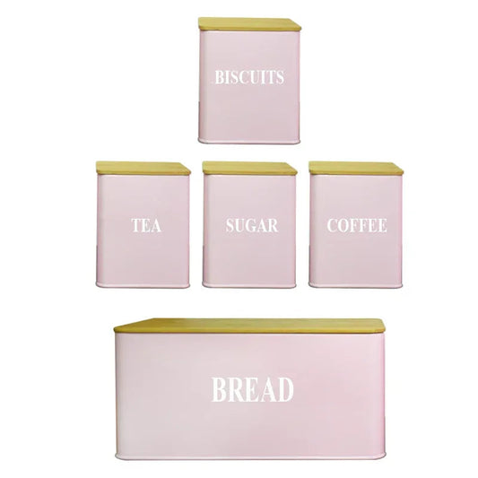 Set 5 cutii pentru depozitare, forma dreptunghiulara, Naimeed D2601-DREPT, Roz
